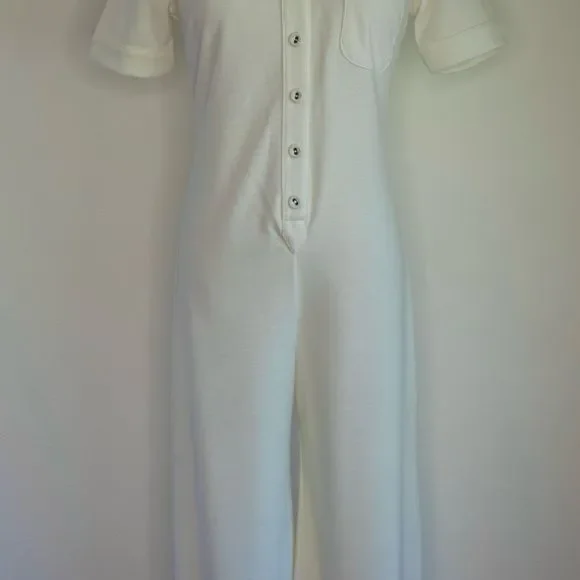 Suzie Kondi The Short Sleeve Stretch Jumpsuit Ivory Size Small NWT - Picture 5 of 16